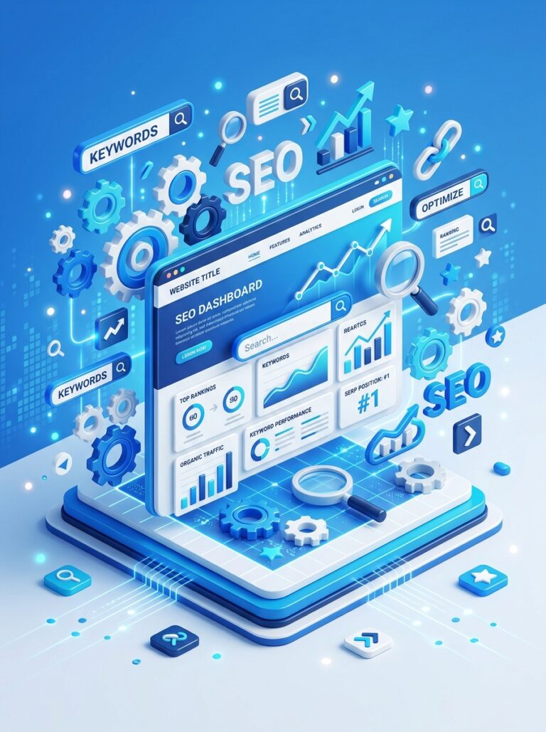 3d isometric website interface i…