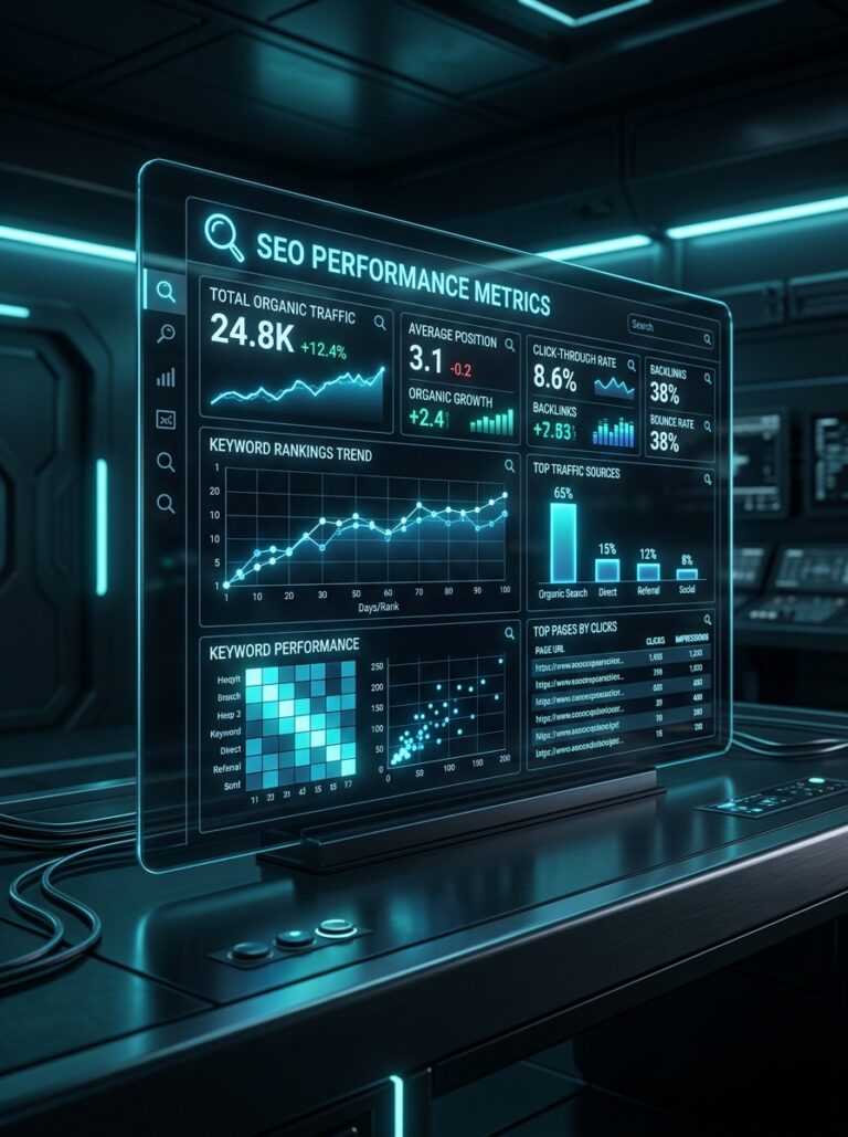 modern digital dashboard seo met…